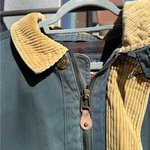 Pacific Trail Men's Green Field Jacket with Tan Corduroy Collar